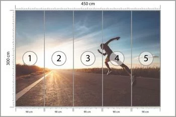 Fototapeta Biegnący Sportowiec Na Drodze 3D - obrazek 3