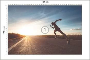 Fototapeta Biegnący Sportowiec Na Drodze 3D - obrazek 3