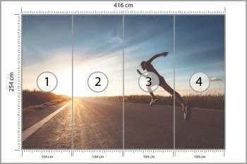 Fototapeta Biegnący Sportowiec Na Drodze 3D - obrazek 3
