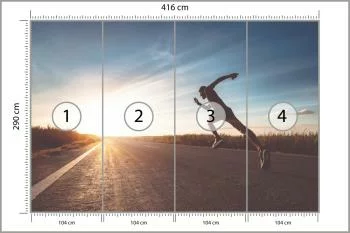 Fototapeta Biegnący Sportowiec Na Drodze 3D - obrazek 3