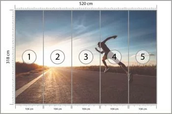 Fototapeta Biegnący Sportowiec Na Drodze 3D - obrazek 3