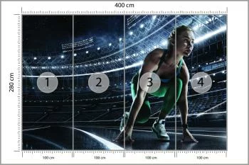 Fototapeta Sprinterka Zaczynająca Bieg Na Starcie 3D - obrazek 3