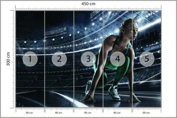 Fototapeta Sprinterka Zaczynająca Bieg Na Starcie 3D - obrazek 3