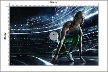 Fototapeta Sprinterka Zaczynająca Bieg Na Starcie 3D - obrazek 3