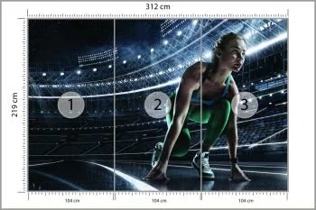 Fototapeta Sprinterka Zaczynająca Bieg Na Starcie 3D - obrazek 3