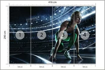 Fototapeta Sprinterka Zaczynająca Bieg Na Starcie 3D - obrazek 3