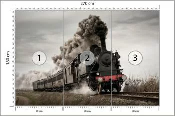 Fototapeta Zabytkowa Lokomotywa W Ruchu - obrazek 3