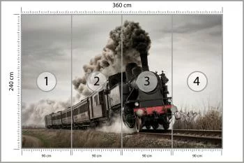 Fototapeta Zabytkowa Lokomotywa W Ruchu - obrazek 3