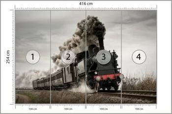 Fototapeta Zabytkowa Lokomotywa W Ruchu - obrazek 3