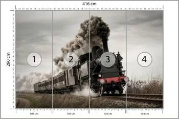 Fototapeta Zabytkowa Lokomotywa W Ruchu - obrazek 3