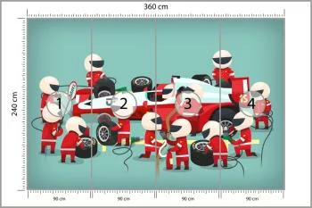 Fototapeta Pit Stop Bolidu F1 - obrazek 3