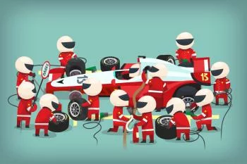 Fototapeta Pit Stop Bolidu F1 - obrazek 2