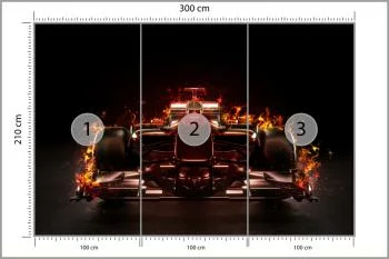 Fototapeta Płonący Bolid F1 - obrazek 3