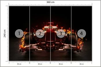 Fototapeta Płonący Bolid F1 - obrazek 3