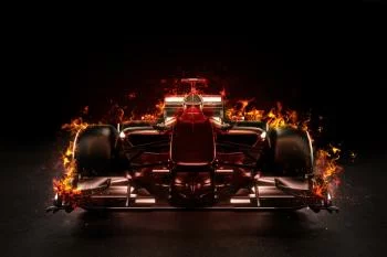 Fototapeta Płonący Bolid F1 - obrazek 2