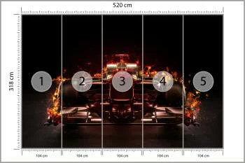Fototapeta Płonący Bolid F1 - obrazek 3