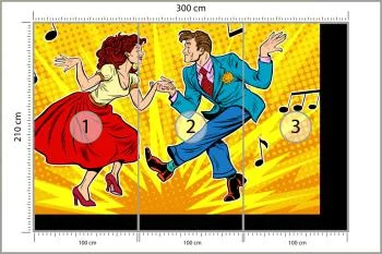 Fototapeta Taneczna Para W Stylu Pop-Art - obrazek 3
