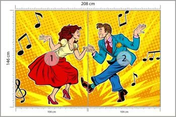 Fototapeta Taneczna Para W Stylu Pop-Art - obrazek 3
