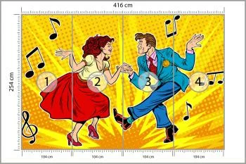 Fototapeta Taneczna Para W Stylu Pop-Art - obrazek 3