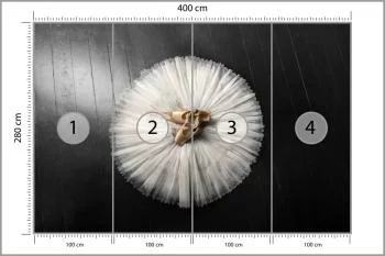 Fototapeta Buty Do Baletu Na Białej Tutu - obrazek 3