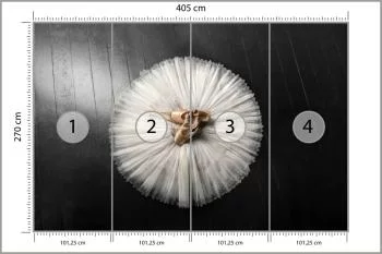 Fototapeta Buty Do Baletu Na Białej Tutu - obrazek 3