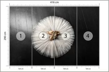 Fototapeta Buty Do Baletu Na Białej Tutu - obrazek 3