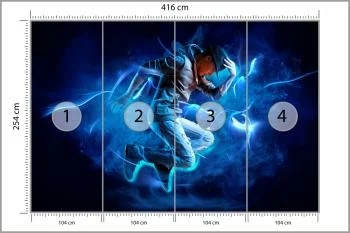 Fototapeta Tancerz Podczas Występu Z Efektami Specjalnymi - obrazek 3