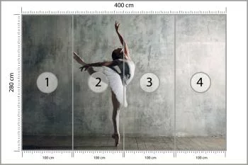Fototapeta Tańcząca Baletnica Na Tle Betonowej Ściany - obrazek 3