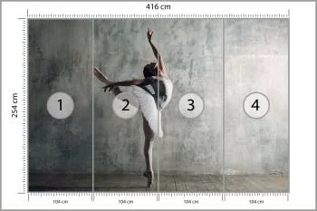 Fototapeta Tańcząca Baletnica Na Tle Betonowej Ściany - obrazek 3