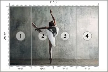 Fototapeta Tańcząca Baletnica Na Tle Betonowej Ściany - obrazek 3