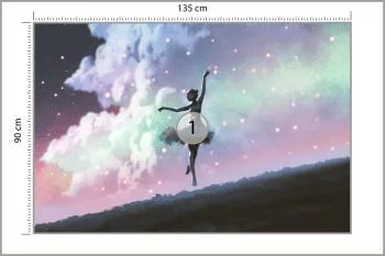 Fototapeta Baletnica Tańcząca Na Tle Nocnego Nieba - obrazek 3