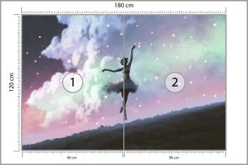 Fototapeta Baletnica Tańcząca Na Tle Nocnego Nieba - obrazek 3
