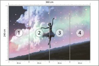 Fototapeta Baletnica Tańcząca Na Tle Nocnego Nieba - obrazek 3