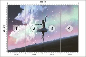Fototapeta Baletnica Tańcząca Na Tle Nocnego Nieba - obrazek 3