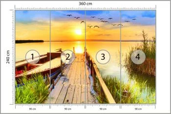 Fototapeta Pejzaż Z Jeziorem O Zachodzie Słońca - obrazek 3