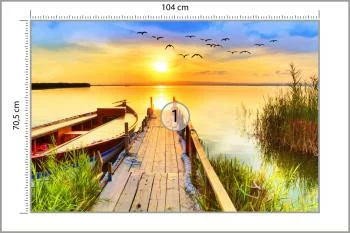 Fototapeta Pejzaż Z Jeziorem O Zachodzie Słońca - obrazek 3