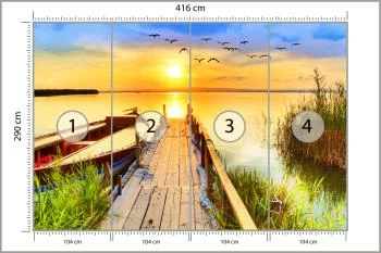 Fototapeta Pejzaż Z Jeziorem O Zachodzie Słońca - obrazek 3