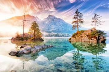 Fototapeta Jezioro Hintersee W Bawarii W Niemczech - obrazek 2