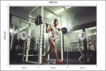 Fototapeta Kobieta Na Siłowni Podnosząca Sztangę - obrazek 3