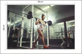 Fototapeta Kobieta Na Siłowni Podnosząca Sztangę - obrazek 3