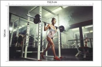 Fototapeta Kobieta Na Siłowni Podnosząca Sztangę - obrazek 3