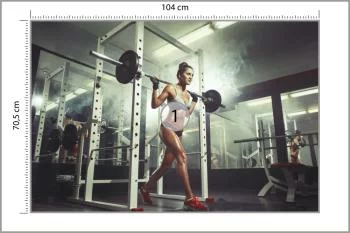 Fototapeta Kobieta Na Siłowni Podnosząca Sztangę - obrazek 3