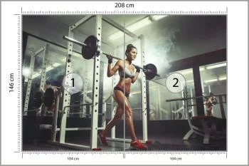 Fototapeta Kobieta Na Siłowni Podnosząca Sztangę - obrazek 3