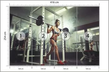 Fototapeta Kobieta Na Siłowni Podnosząca Sztangę - obrazek 3