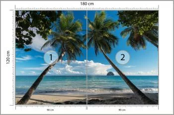Fototapeta Plaża Ocean Palmy - obrazek 3