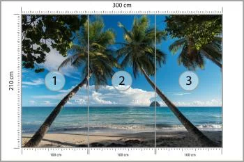 Fototapeta Plaża Ocean Palmy - obrazek 3
