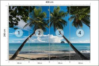 Fototapeta Plaża Ocean Palmy - obrazek 3