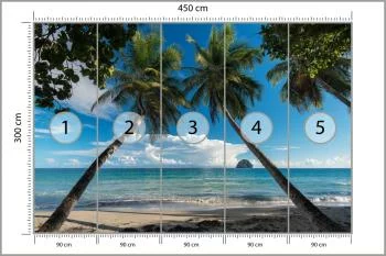 Fototapeta Plaża Ocean Palmy - obrazek 3