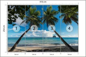 Fototapeta Plaża Ocean Palmy - obrazek 3