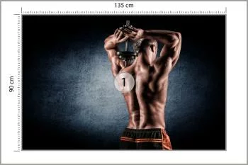 Fototapeta Umięśniony Mężczyzna Z Hantlem - obrazek 3